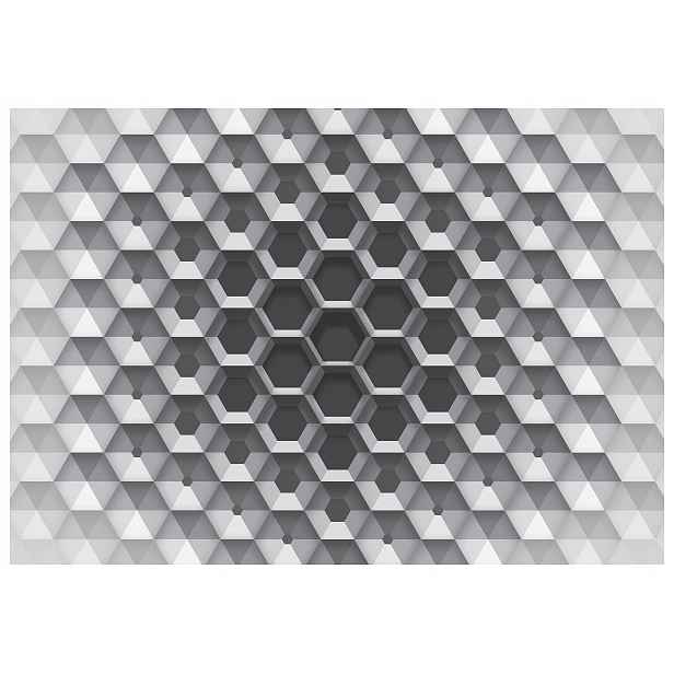 Fototapeta Geometrické šedé šestiúhelníky Abstrakce 416x290 lepidlo