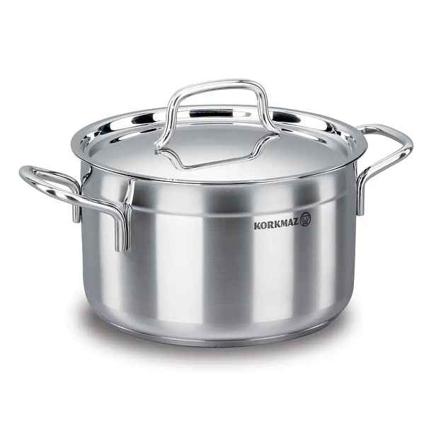 Korkmaz Alfa hrnec 5,5 L ocel 18/10 indukční tri-ply s víkem