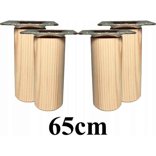 Dřevěné Nožky soustružené 65 cm, sada 4 plechy