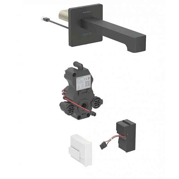 Geberit Brenta - Elektronický umyvadlový ventil pod omítku, pro studenou vodu, síťové napájení, easy to clean, matná černá 116.271.14.1