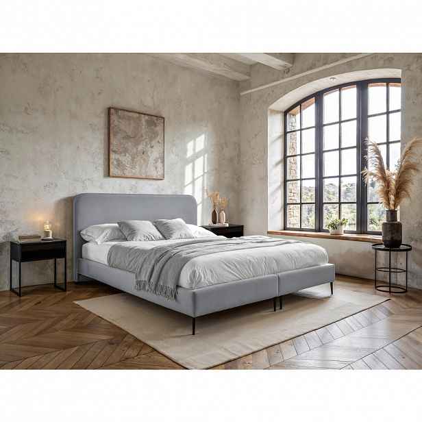 MID.YOU POSTEL BOXSPRING, 180/210 cm, světle šedá