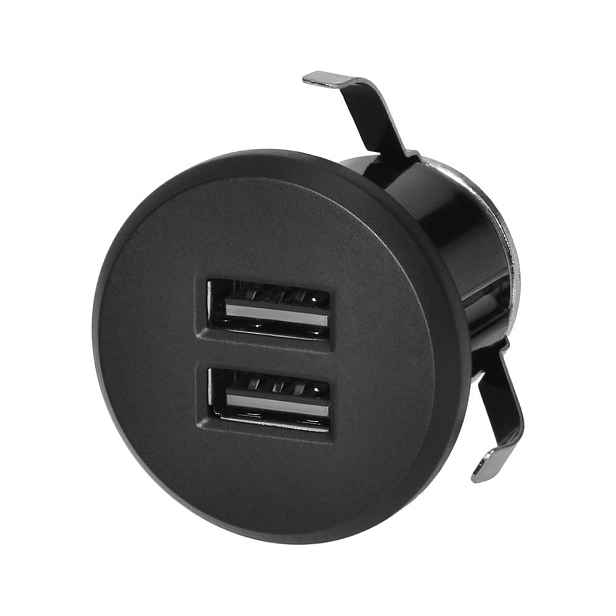 Nabíječka 2xUSB (typ A, 3,4A) zapuštěná do pracovní desky, černá