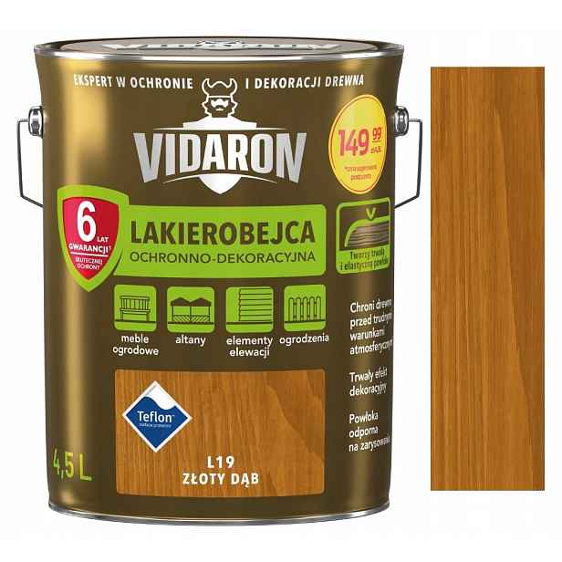 Vidaron Ochranný Lak 4,5 L Zlatý Dub L19