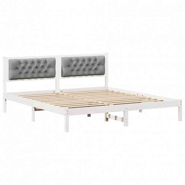 vidaXL Rám postele Světle šedá 160 x 200 cm Masivní borové dřevo