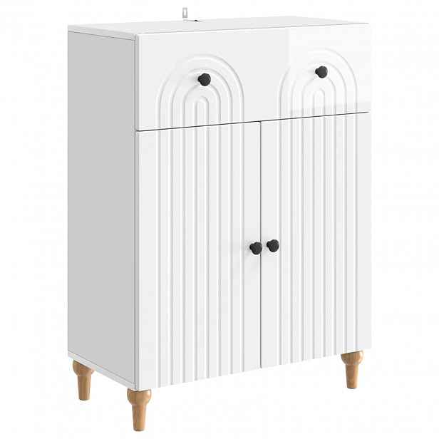 vidaXL Servírovací skříň Bílá s vysokým leskem 66 x 34,5 x 90 cm