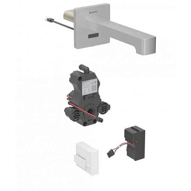 Geberit Brenta - Elektronická umyvadlová baterie pod omítku, síťové napájení, easy to clean, kartáčovaná nerez 116.272.SN.1