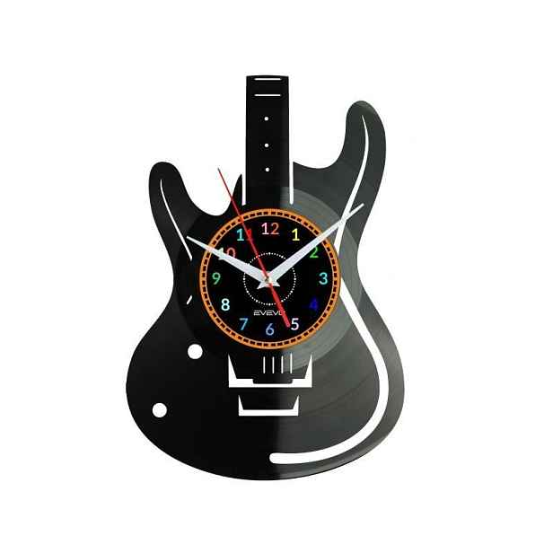 Kytara Rock Nástěnné Hodiny Vinylová Deska Dárek Památka K Narozeninám