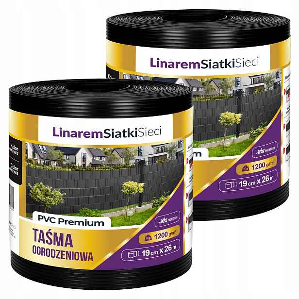 Stínící Panelové Pásy Premium 1200g Černá Pro Panelové Plotování 19x26m x2
