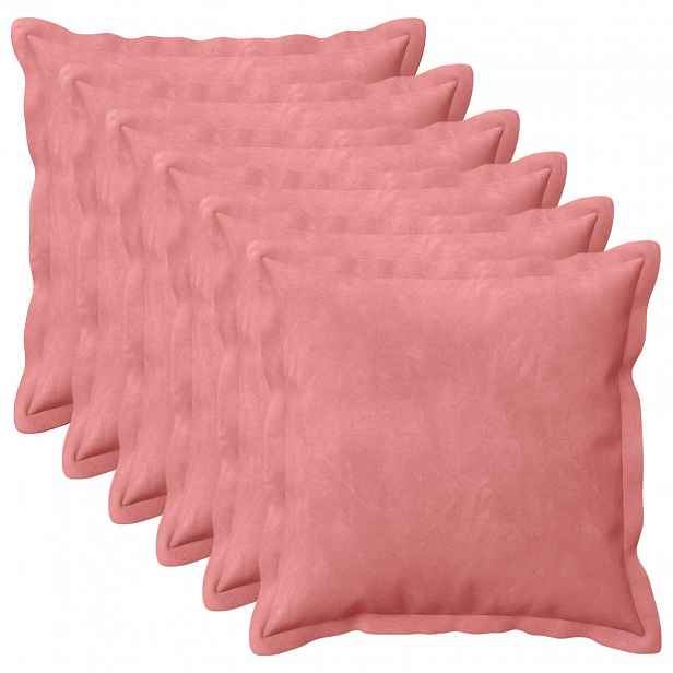 vidaXL Povlak na polštář 6 pcs HOUTEN Růžová 30 x 30 cm Samet