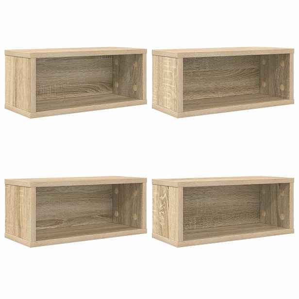 vidaXL Úložný stojan na CD 4 ks Dub sonoma 40 x 17 x 17 cm