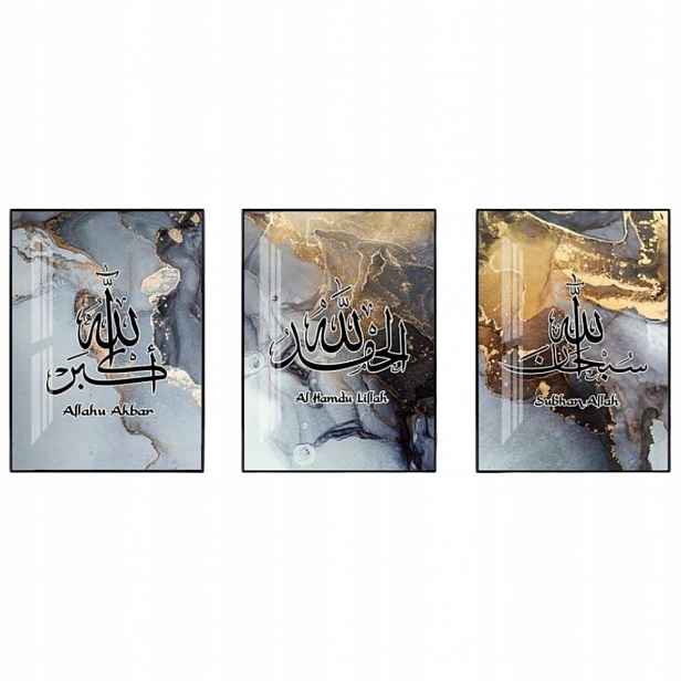 obraz na plátně Plakát Sada 3 kusů 60x90 cm Arabské umění Kaligrafie