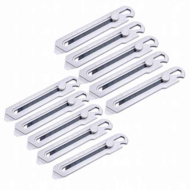 10 x Nůž Na Tapety Tapeciak 18 mm Zlomené Čepele Otvírák Šroubovák Klíč