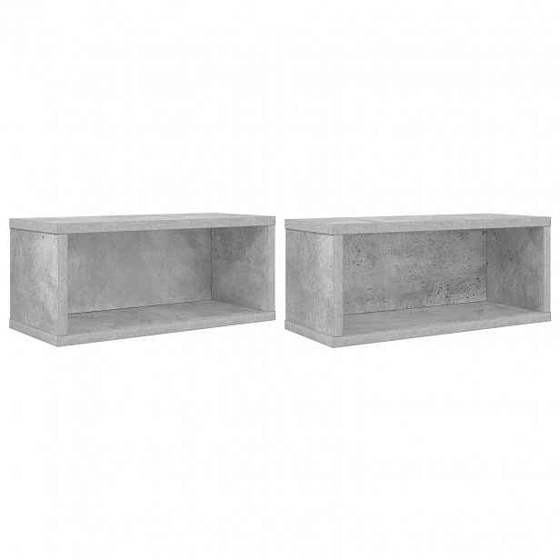 vidaXL Úložný stojan na CD 2 ks Betonově šedá 40 x 17 x 17 cm