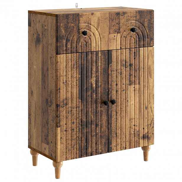 vidaXL Servírovací skříň Staré dřevo 66 x 34,5 x 90 cm
