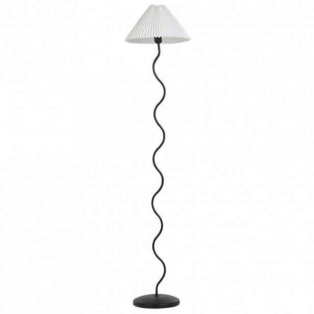 Beliani STOJACÍ LAMPA Bílá/Černá Jikawo