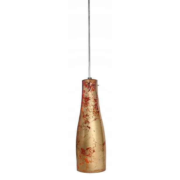Candellux Zlatá-červená závěsná lampa Láhev 1xE27 60W
