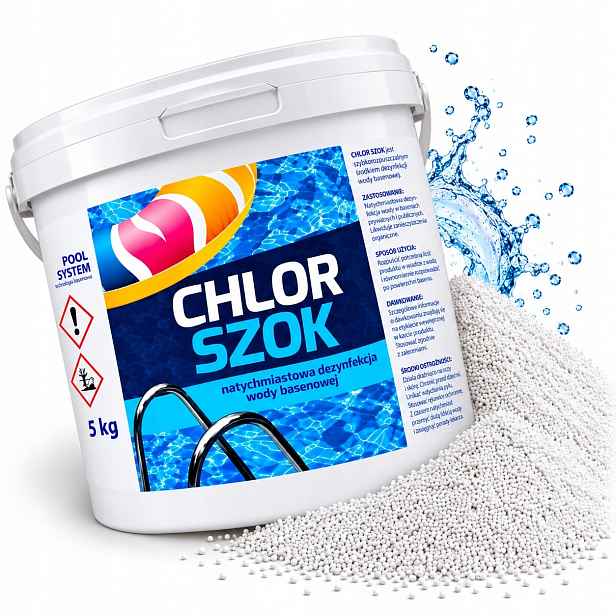 Chlor Šok 5 Kg Granule Do Bazénu Rychlé Čištění Vody