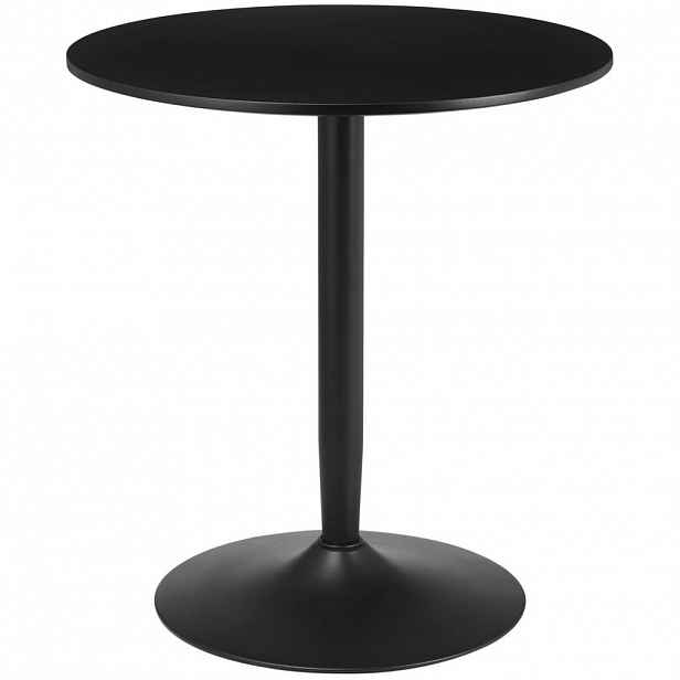 OKWISH JÍDELNÍ stůl 70/70/75 cm černý z MDF a oceli pro 2 osoby do malých prostor