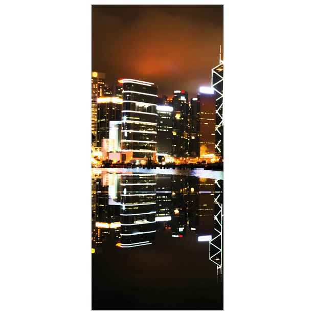 Samolepka Fototapeta Noční New York panorama města odrazů 91x211