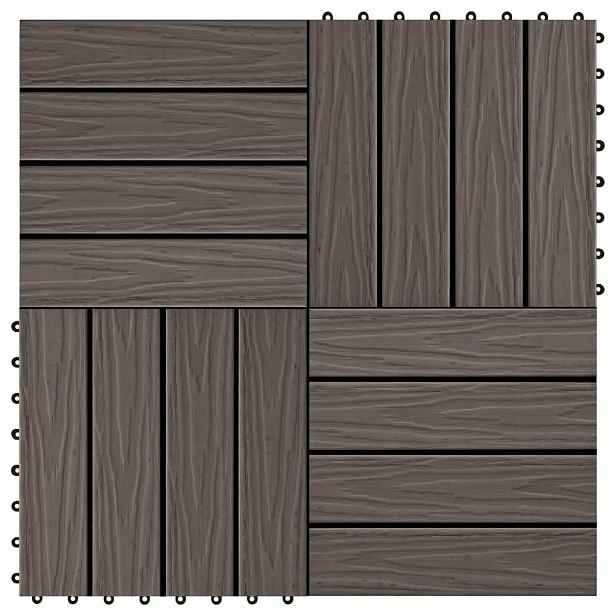 Terasové dlaždice lisované Wpc 11 ks 30x30 cm 1 m² b