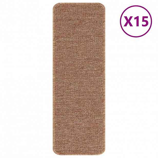 vidaXL Protiskluzové podložky na schody 15 ks 60 x 25 cm Žlutá PP