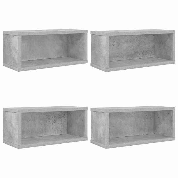 vidaXL Úložný stojan na CD 4 ks Betonově šedá 40 x 17 x 17 cm