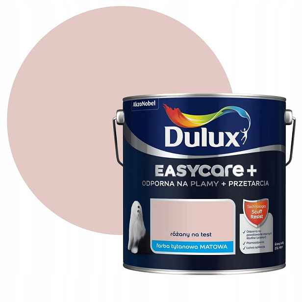 Dulux EasyCare Plus Barva Odolná Proti Drhnutí Růžová na test 2,5L