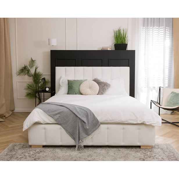 FDM Čalouněná postel Austin se zvedacím roštem Trinity bílá, velikost 180x200