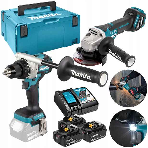 Makita DLX2544TJ Set Aku Vrtačka DDF492 Bruska DGA513 18V