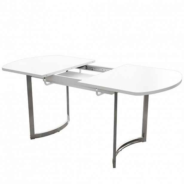 OKWISH JÍDELNÍ stůl 140/180 x 80 cm bílý z MDF s rozkládací deskou
