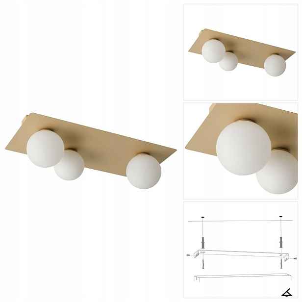 Stropní svítidlo žlutá Argon s jemným leskem nad stolem Sigma Lighting