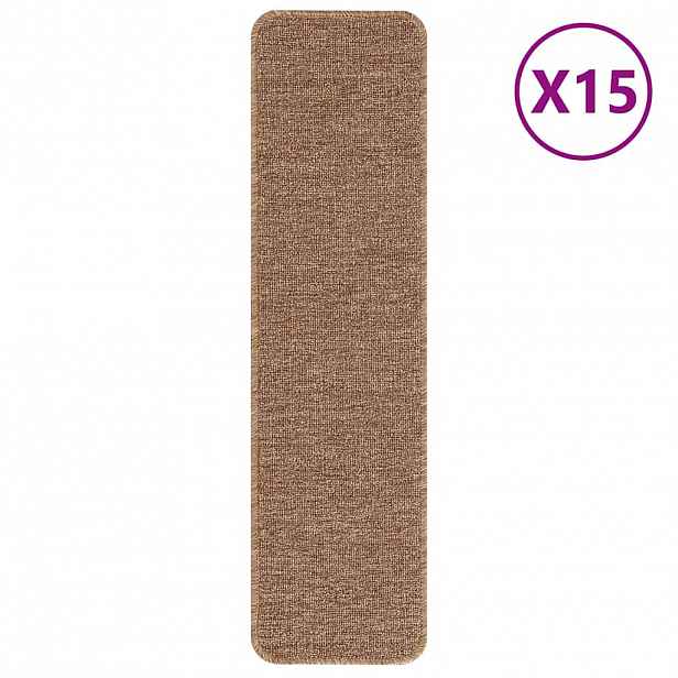 vidaXL Protiskluzové podložky na schody 15 ks 75 x 20 cm Žlutá PP
