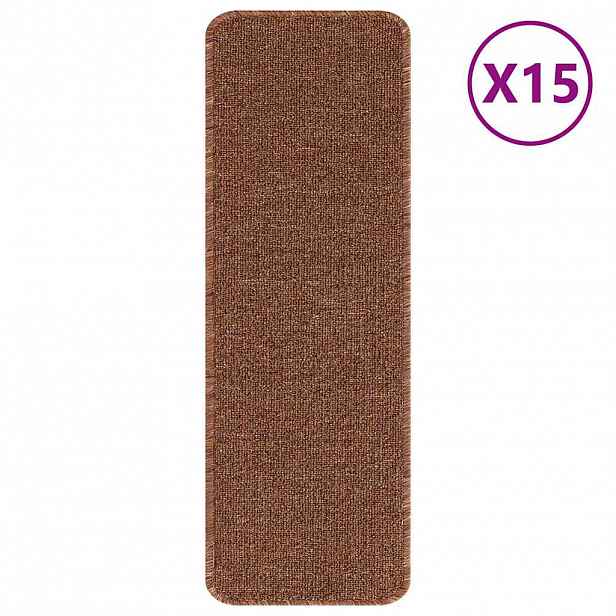 vidaXL Protiskluzové podložky na schody 15 ks 60 x 25 cm Žlutá PP