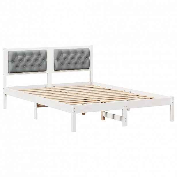 vidaXL Rám postele Světle šedá 150 x 200 cm Masivní borové dřevo