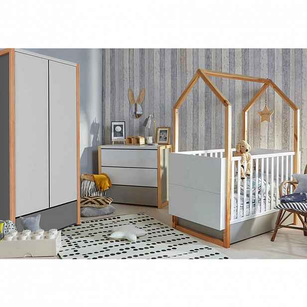 Petits-meubles POKOJ PRO MIMINKO 3DÍLNÝ Bílá a šedá