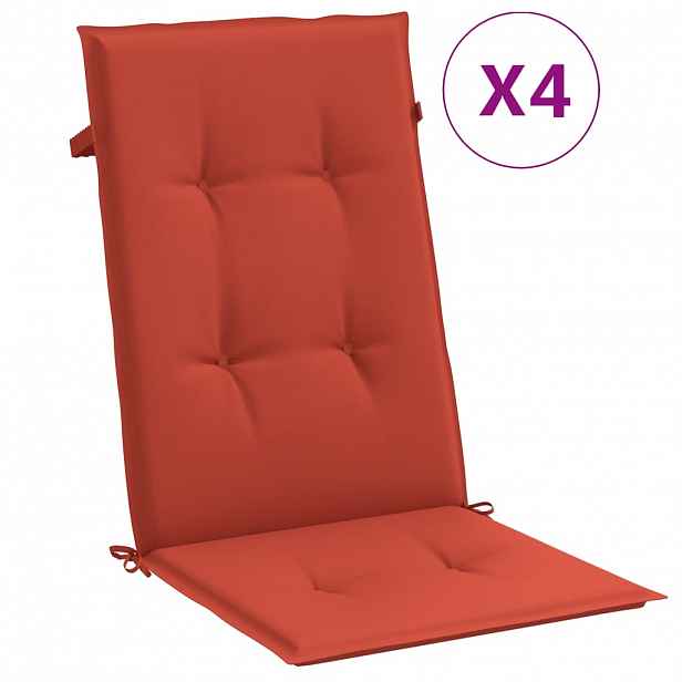 vidaXL Podušky na židli vysoké opěradlo 4 ks červená melanž 120x50x4cm