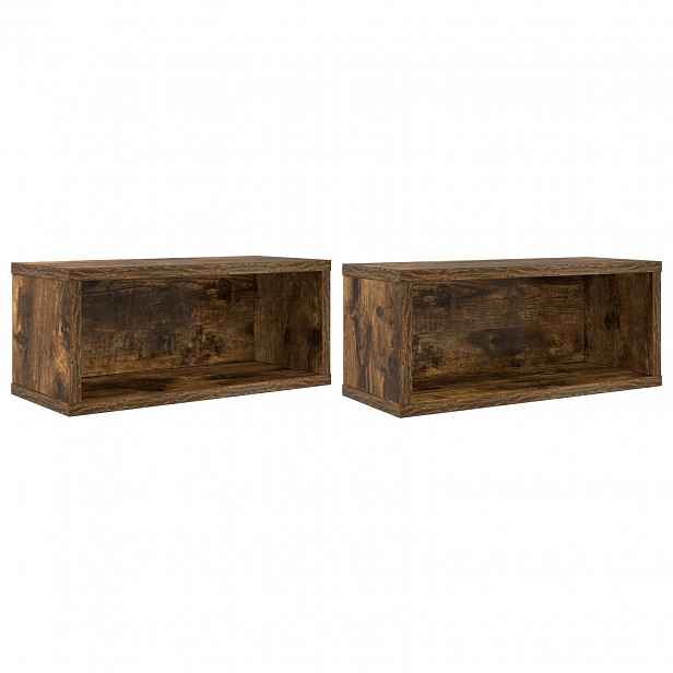 vidaXL Úložný stojan na CD 2 ks Kouřový dub 40 x 17 x 17 cm