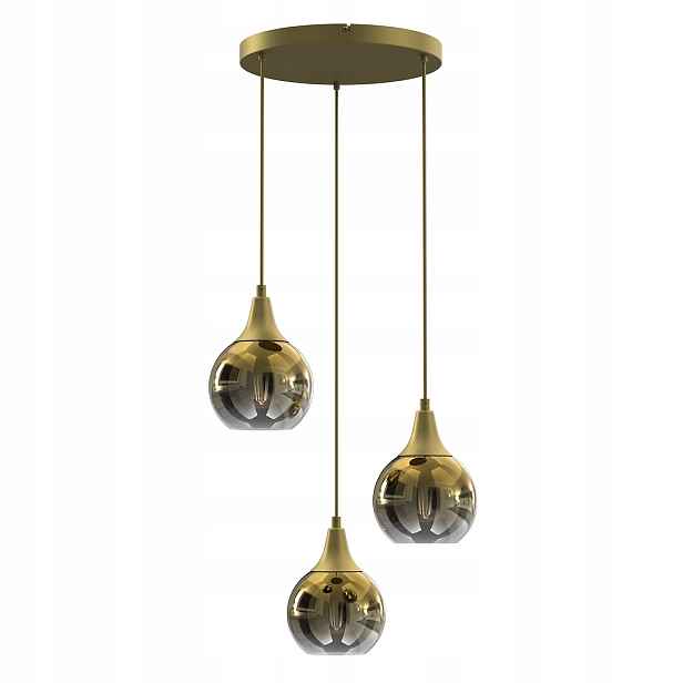 Závěsná lampa Milagro Monte Gold MLP8403 3xE27 60W skleněná, nastavitelná, 90 cm