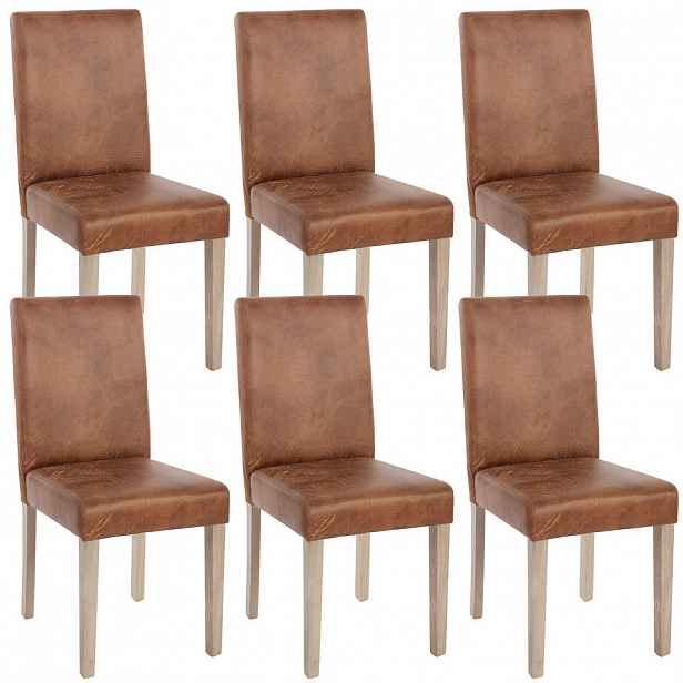 MCW JÍDELNÍ ŽIDLE TEXTIL Hnědá, sada 6 ks