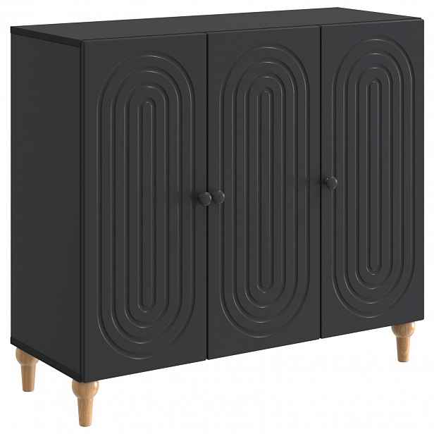 vidaXL Servírovací skříň Černá 89 x 34,5 x 80 cm Kompozitní dřevo