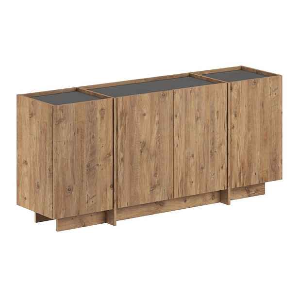 Komoda v dekoru borovice s dírou na kabely v přírodní barvě 180x80x45 cm Dorma – Kalune Design