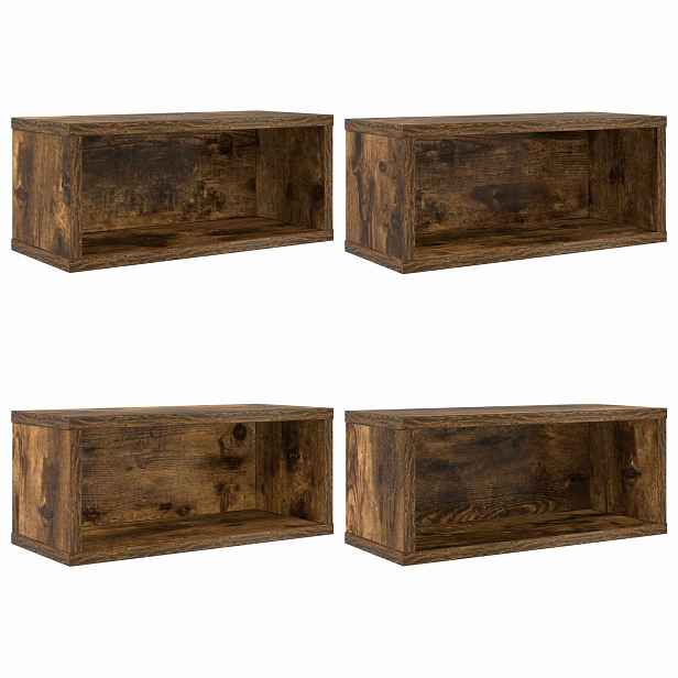 vidaXL Úložný stojan na CD 4 ks Kouřový dub 40 x 17 x 17 cm
