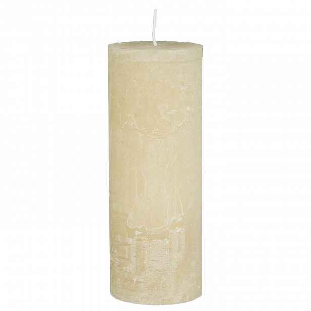 IB Laursen Sloupová svíčka RUSTIC FOG CREAM 18 cm krémová