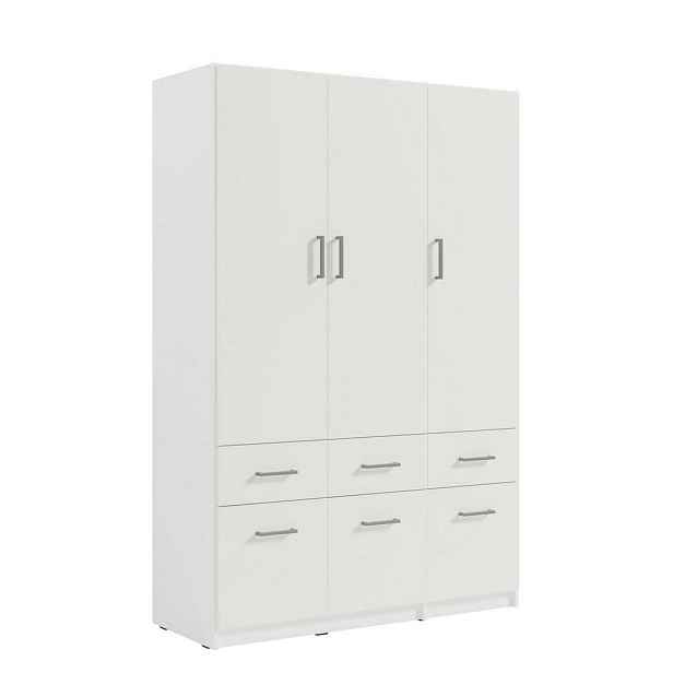 MASSENO ŠATNÍ SKŘÍŇ S OTOČNÝMI DVEŘMI RYGEN, 135,6/197,5/53,3 cm 3dveřová, bílá