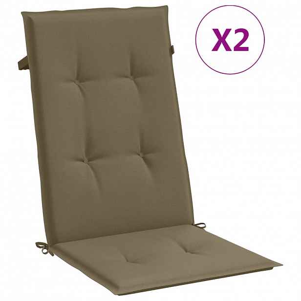 vidaXL Podušky na židli vysoké opěradlo 2 ks taupe melanž 120x50x4 cm