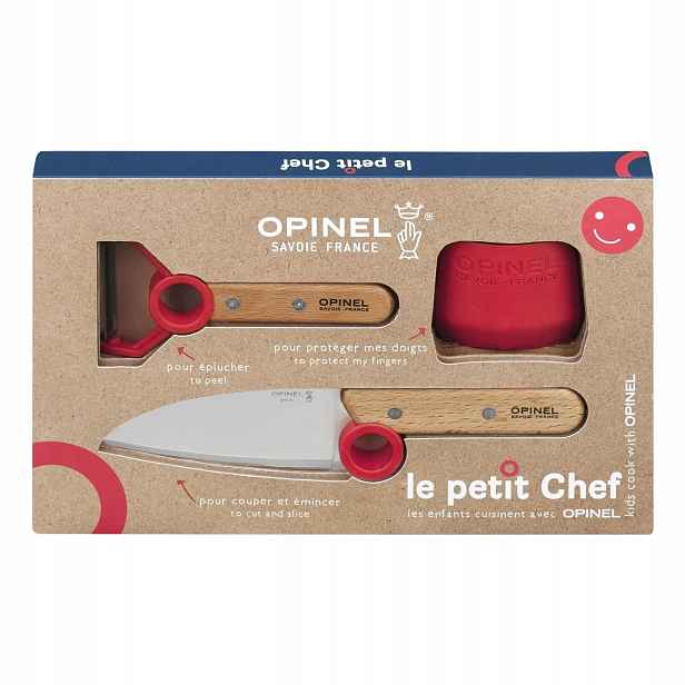 Opinel Le Petit Chef Dětský kuchařský set, červená