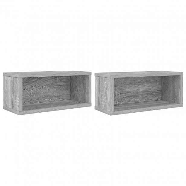 vidaXL Úložný stojan na CD 2 ks Šedý Sonoma 40 x 17 x 17 cm