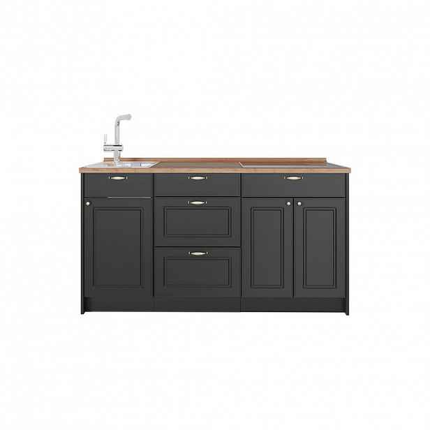 Vicco KUCHYŇSKÝ BLOK Fame-Line, Anthrazit-Gold Landhaus, 150 cm, PD Dub