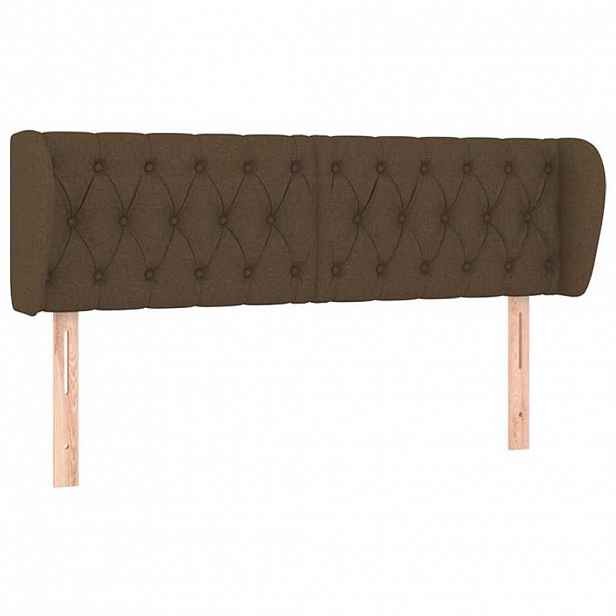 vidaXL Čelo postele typu ušák tmavě hnědé 147x23x78/88 cm textil