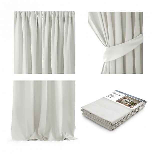 Bílý závěs AmeliaHome Pleat, 140 x 270 cm